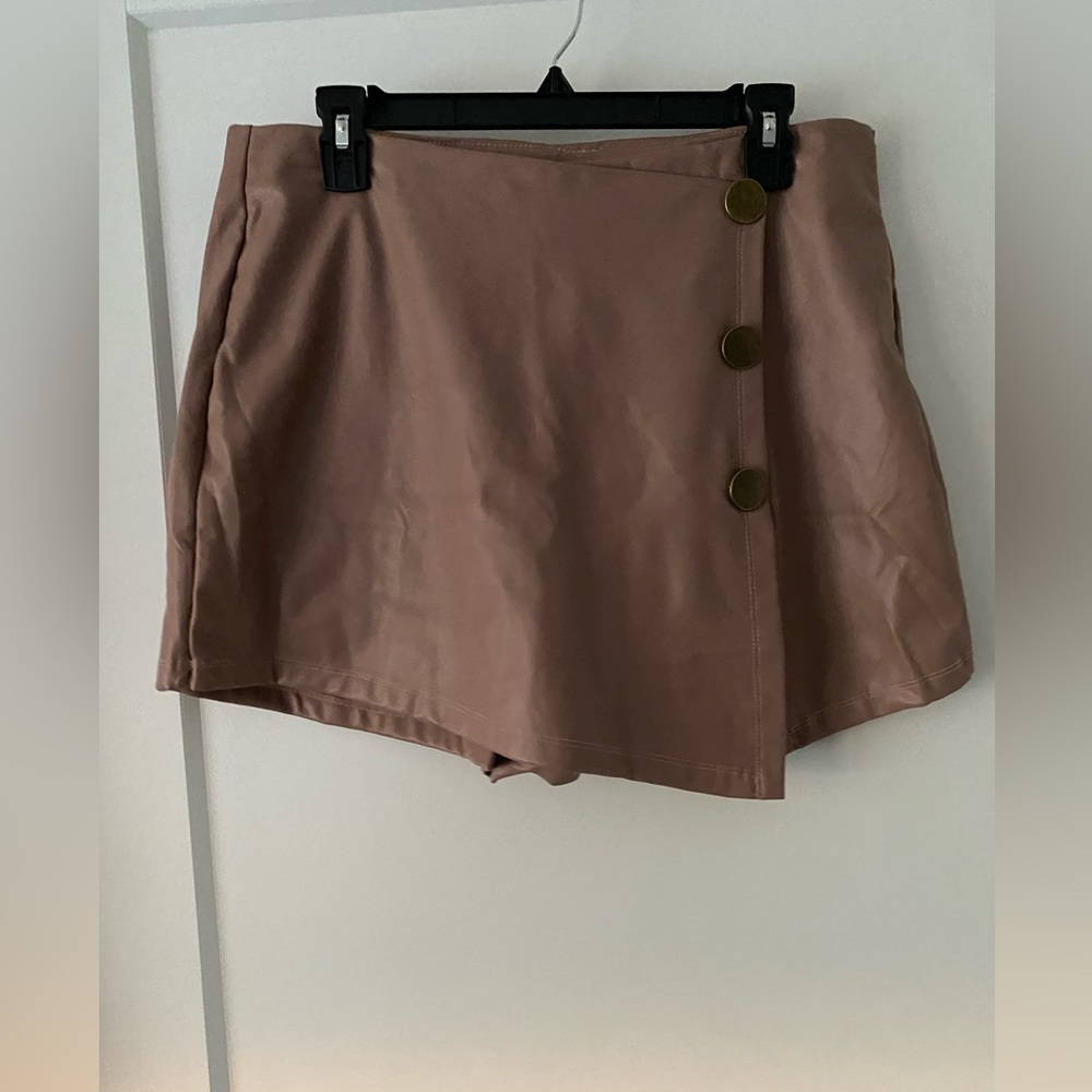 Faux Leather Skort